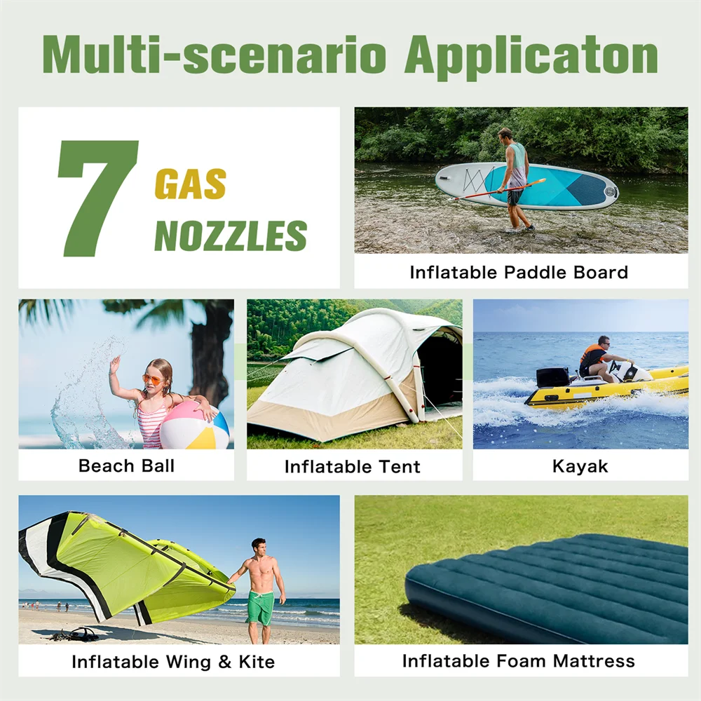 Inflatable kayak Boat Pump SUP Accessories Electric 20PSI 4000mAh Stand Up Paddle Board Inflate Deflate Marine Boat Supplies