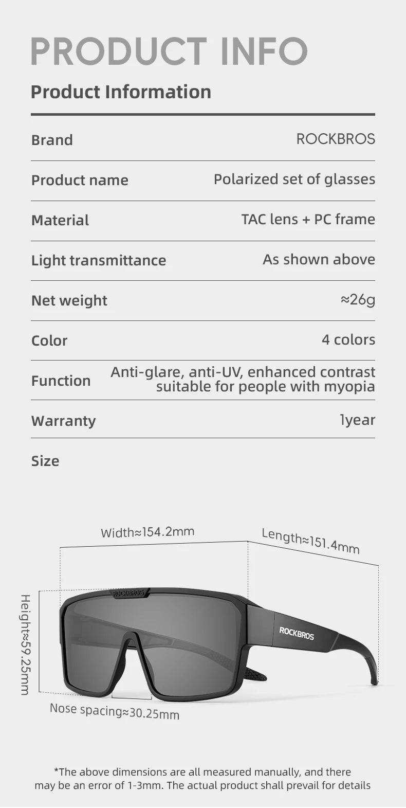 Polarized Cycling Glasses Set for Myopia Glasses UV400 Sun Protection Driving Fishing Hiking Cycling Eyewear Sunglasses