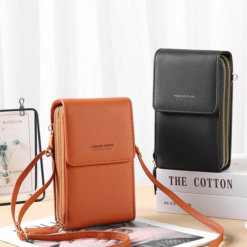 Touch Screen Cell Phone Bags of Women Soft Leather Wallets Bag Handbags Female Crossbody Strap Shoulder Bag