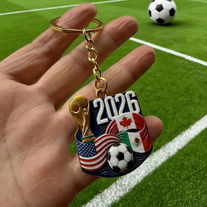 2026 World Cup Football Fan Metal Keychain Soccer Sports Souvenir