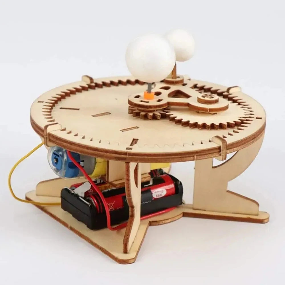 DIY Science Toys Wooden Puzzle Assembled Model Aviation Satellite Fan Solar Energy Science Discovery STEAM Education