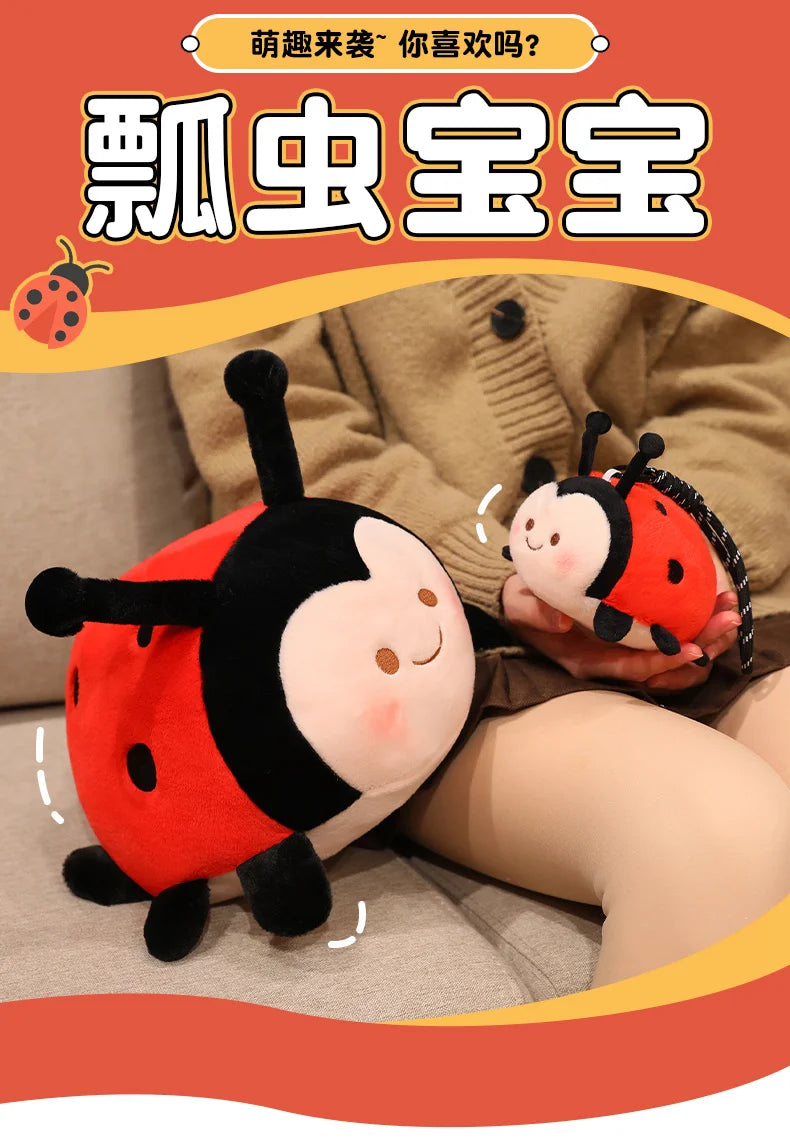 Cute Ladybug Plush Stuffed Animal Soft Insect Pillow