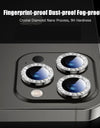 Glitter Diamond Rhinestones Metal Ring Camera Tempered Glass For iPhone 15 11 12 13 14 Pro Max Plus Lens Protector Full Cover