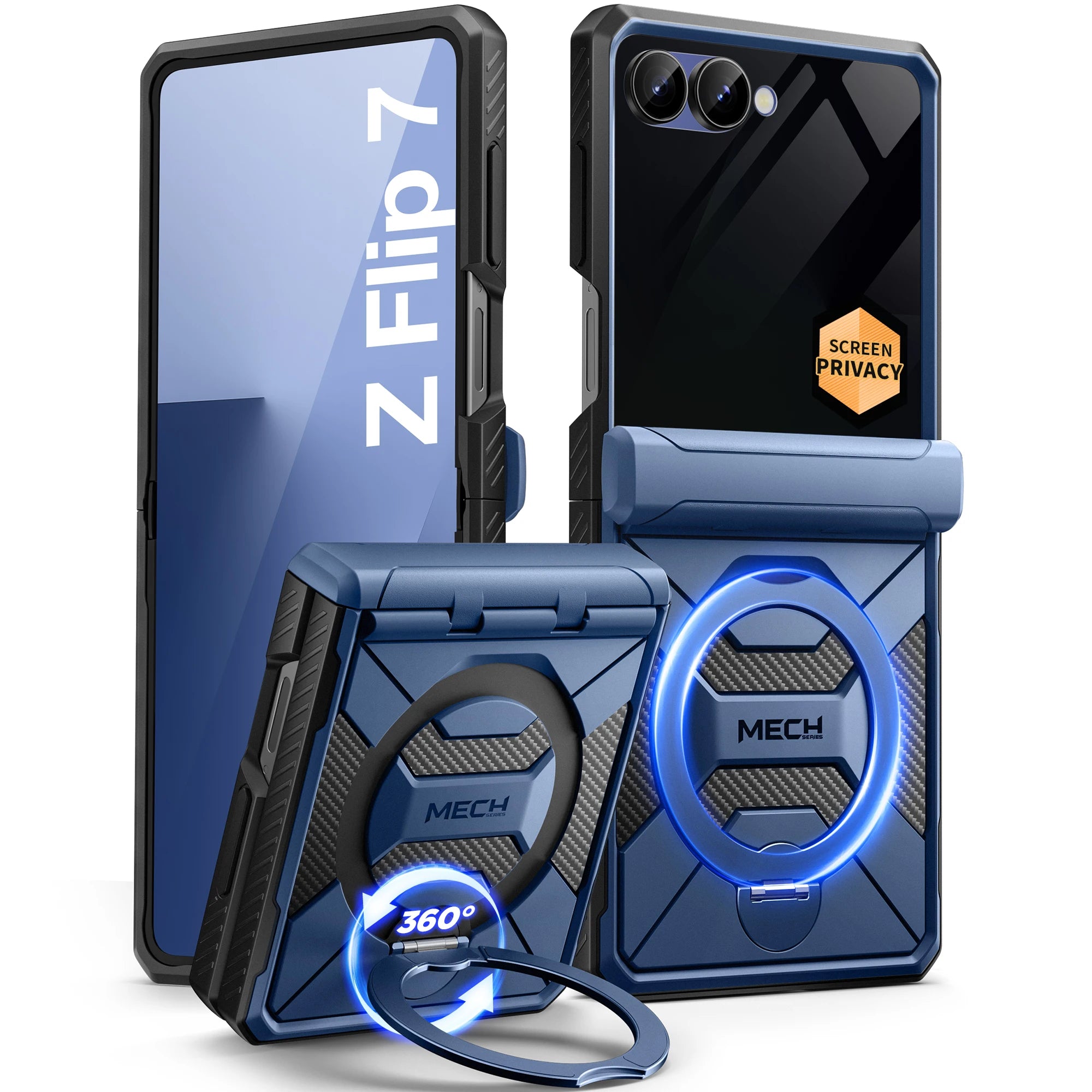 Magsafe  Stand for Z Flip 7 Case with Privacy Screen Protector Full Coverage Hinge Protection Shockproof Slim Phone Case