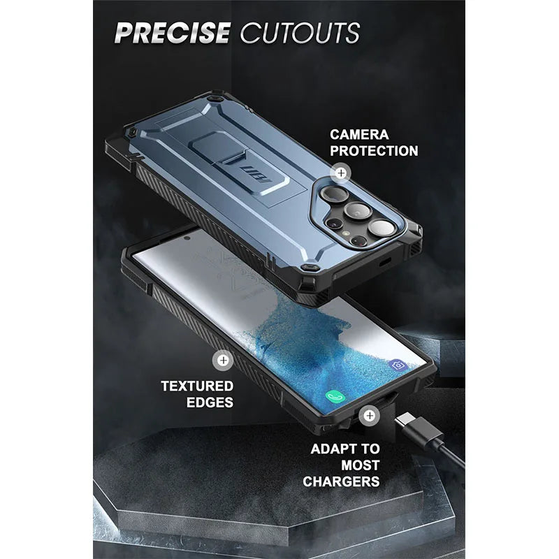 For Samsung Galaxy S23 Ultra Case / S22 Ultra Case UB Slim Rugged Shockproof Protective Case with Built-in Kickstand