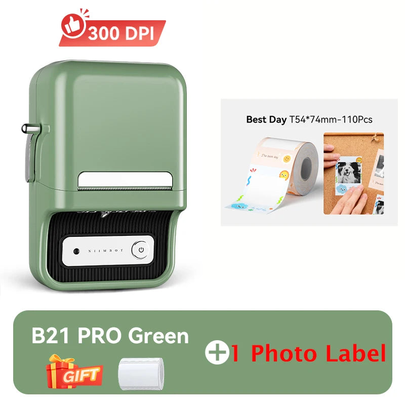 B21 / B21 Pro Thermal Label Printer, Bluetooth Wireless Sticker Maker 20–50mm, Portable Inkless Barcode Label Printer for Office & Retail