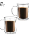 200ml Double Wall Glass Coffee Mug Heat-resistant Espresso Cup Thermo Insulated Cup For Latte Cappuccino Tea Drinkware Set
