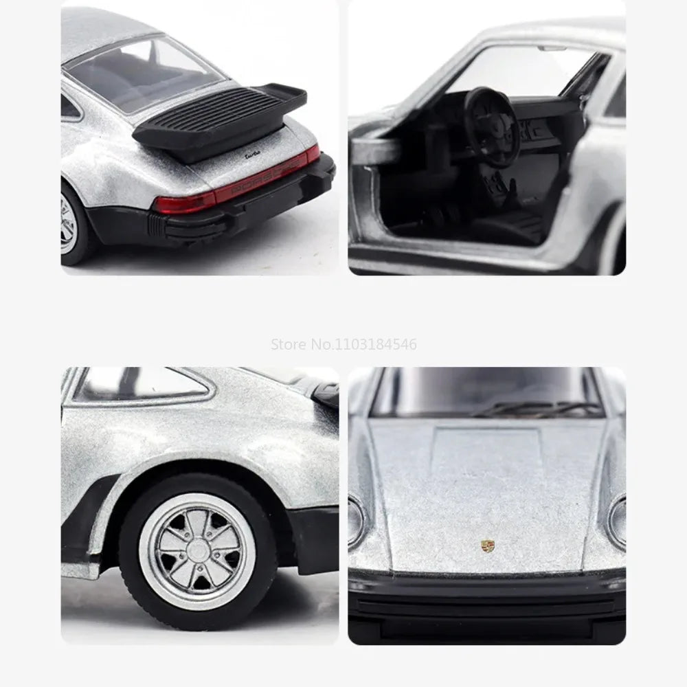 1/36 Scale Porsche 911 Turbo Toy Car Model Alloy Diecast Retro Racing with Pull Back Scale Model Car Toy for Boy Gift Collection