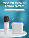 Y1 Wireless Dual Microphones Karaoke Machine KTV DSP System Bluetooth 5.3 PA Speaker HIFI Stereo Surround RGB Colorful LED Light