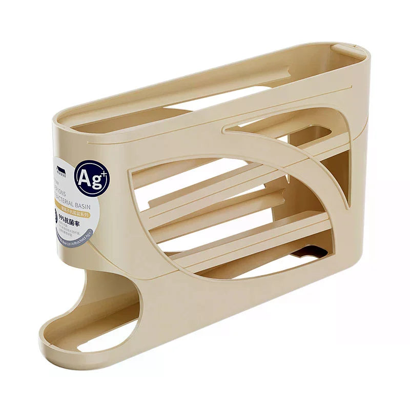 4-Layer Automatic Rolling Egg Holder Rack – Refrigerator Egg Storage Box Kitchen Organizer