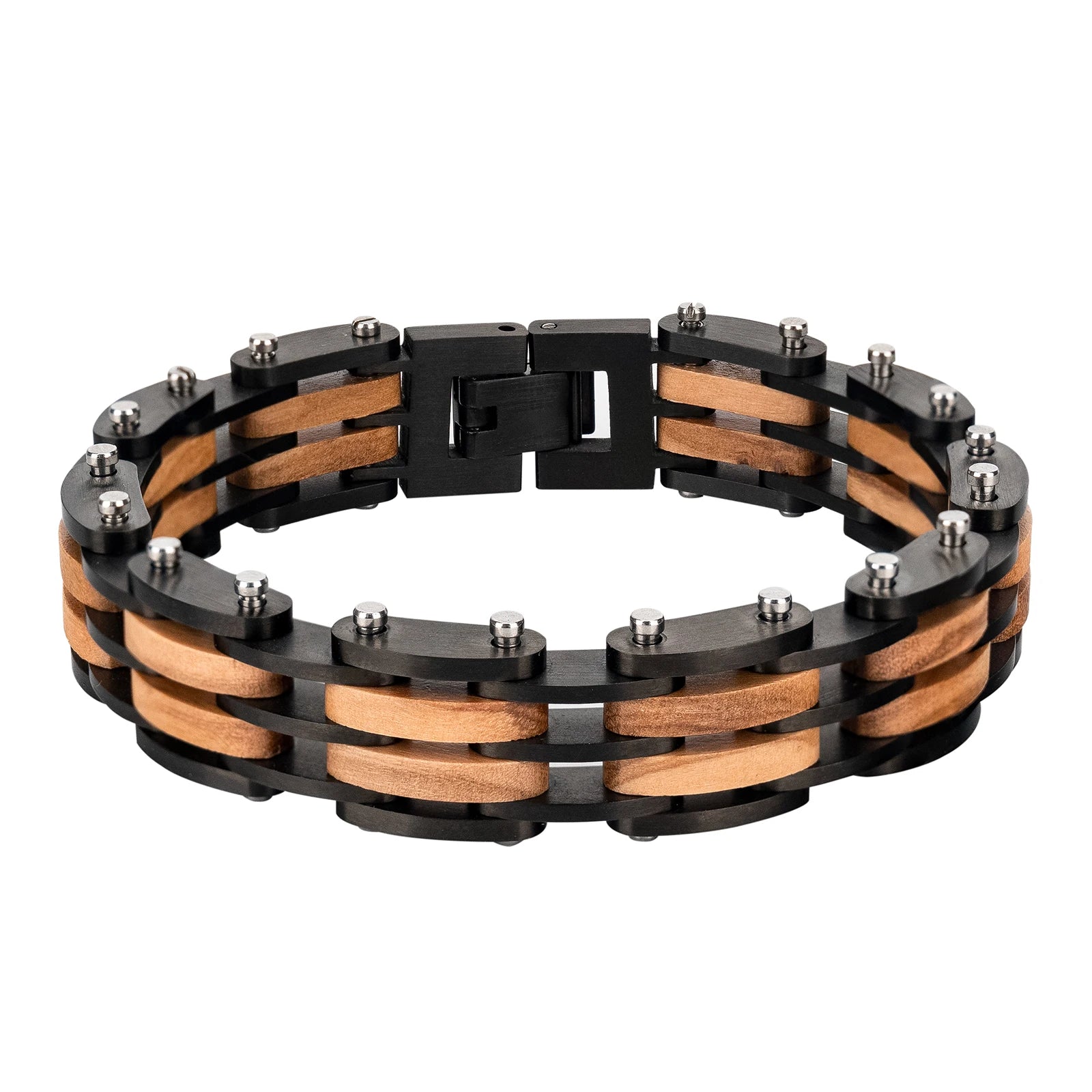 Fashion Bracelet for Metal Stainless Steel Wood Strap Jewelry Bracelets