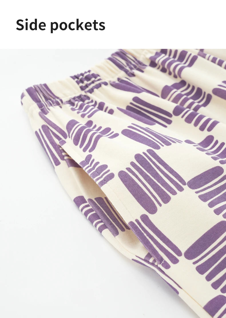 Women’s Winter 100% Cotton Pajama Set – Loose Fit, Turn-Down Collar, Long Sleeves, Cute Pink