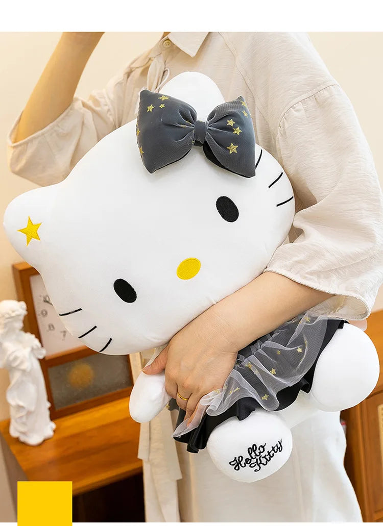 Black Gold Cat Character Plush Stuffed Doll Toy