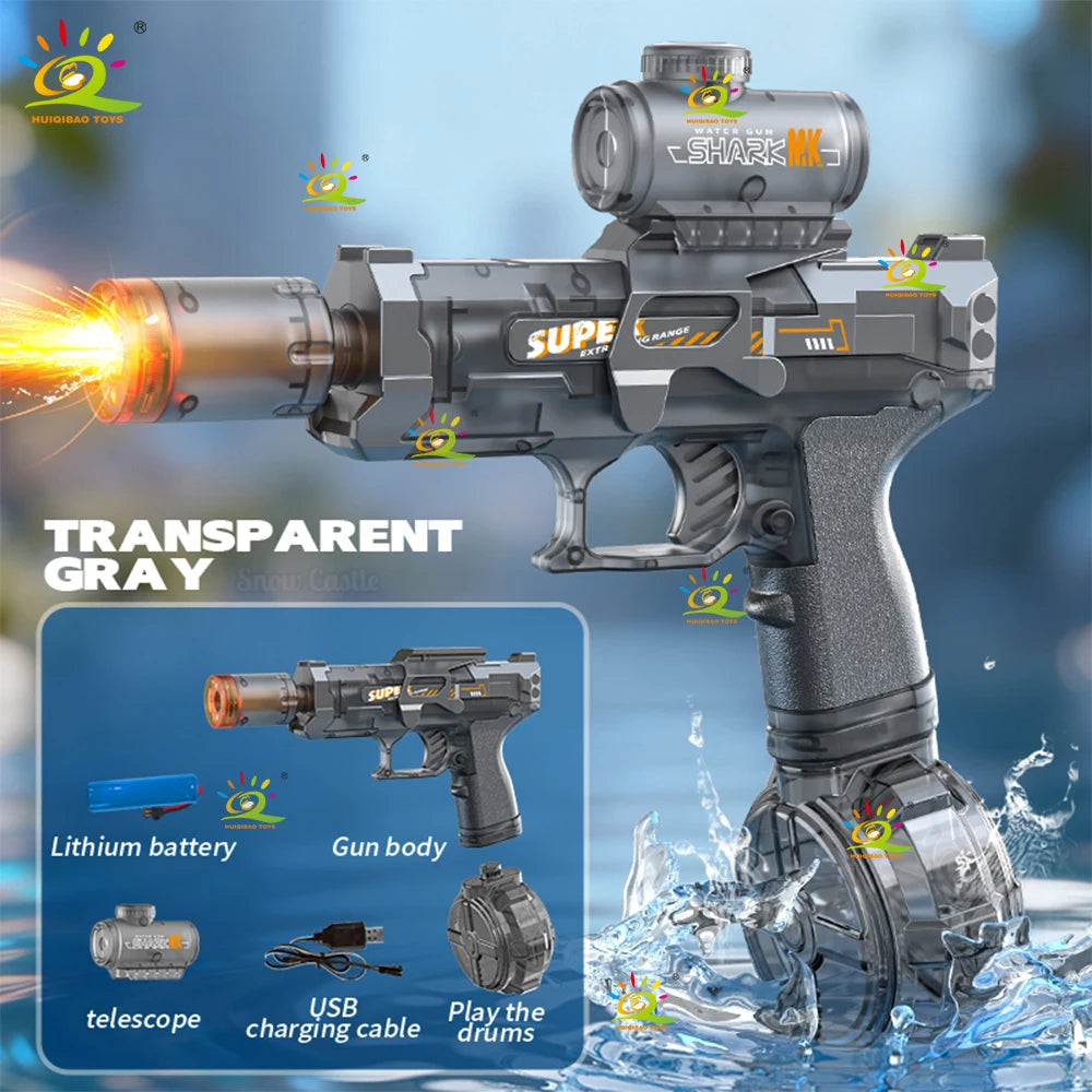 Electric High Speed Water Gun Rechargeable Portable Water Blaster for Outdoor Activities