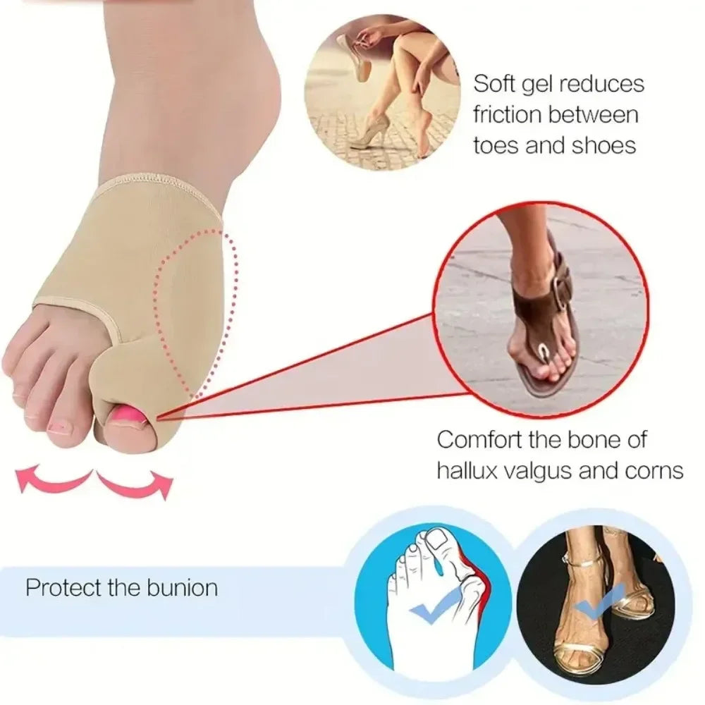 1Pair Toe Separator Hallux Valgus Bunion Corrector Hammer Toe Straightener Foot Pain Relief Orthopedic Pedicure Tools Foot Care