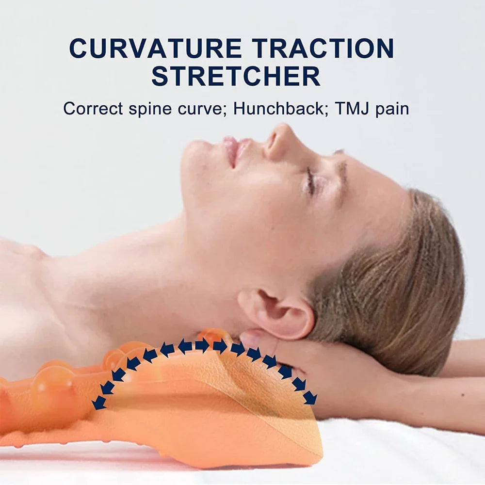 Cervical Traction Device Pillow Neck Stretcher Equipment for TMJ Neck Pain Relief Neck and Shoulder Relaxer