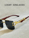 Square Sunglasses For Men New Luxury Vintage Designer Rimless Trendy Fashion Glasses Gafas De Sol Hombre