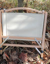 Outdoor Chair Camping Folding Portable Backrest Chair Camping Leisure Faux Wood Armrest Fishing Garden Chair