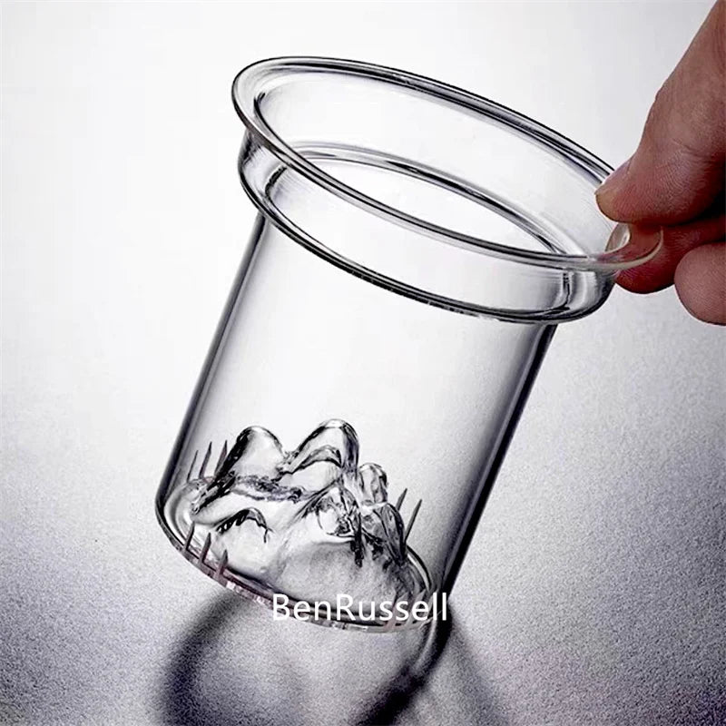 450ml High Borosilicate Glass Teapot With Mountain Wiew Filter Tea Water Separation Brewing Tea Pot Kungfu Tea Maker Teaware