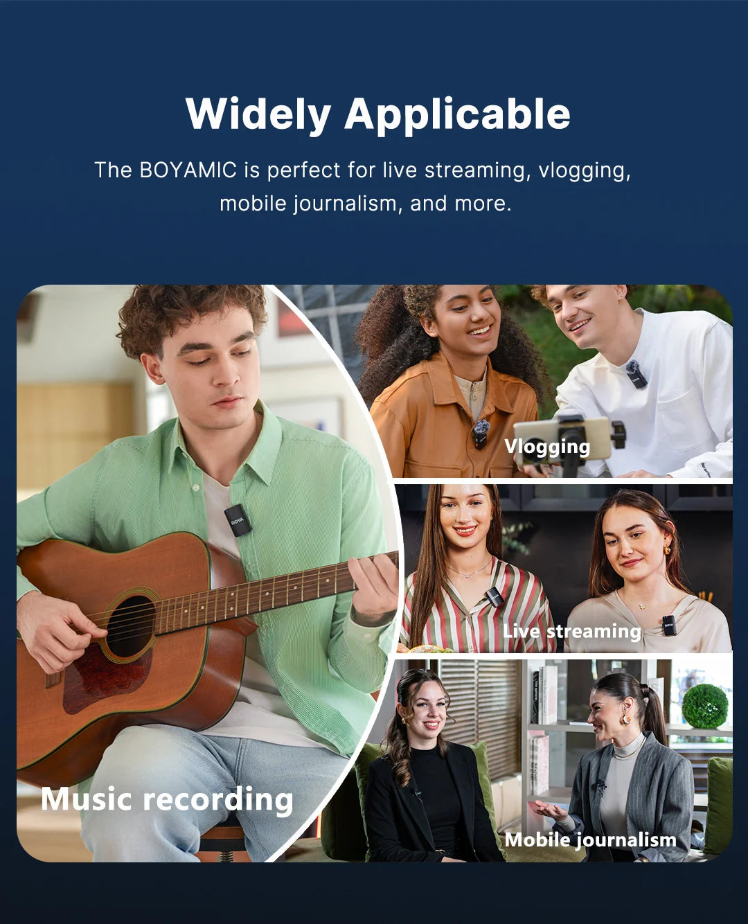 MIC-120 Wireless Lavalier Microphone with On-Board Recording for iPhone Android USB-C Devices Streaming Youtube Gaming