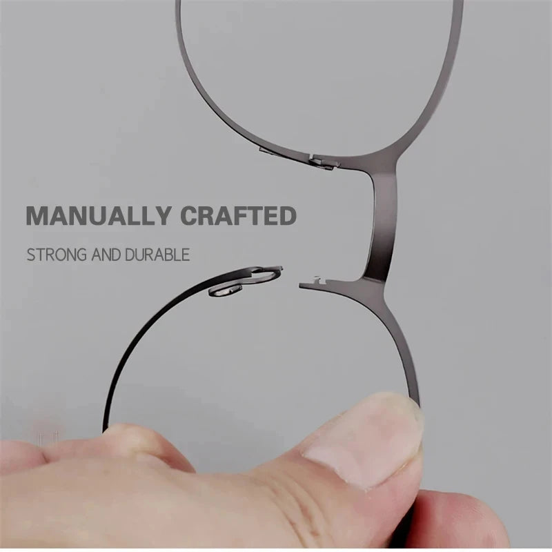 Rectangle Titanium Screwless Business Eyeglasses Frame
