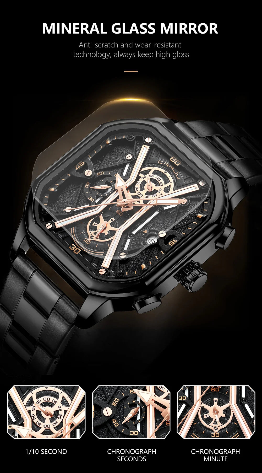 Men Watches Quartz High Quality Stainless Steel Top Brand Luxury Business Waterproof Luminous Chronograph Watch