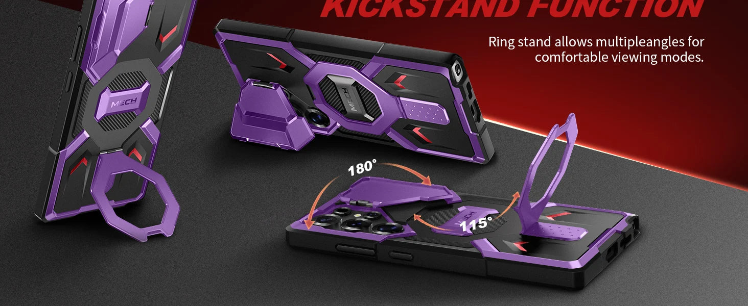 Case for Samsung Galaxy S25 Ultra with Privacy Screen Protector, MagSafe-Compatible Ring Stand, and Rugged Slim Design