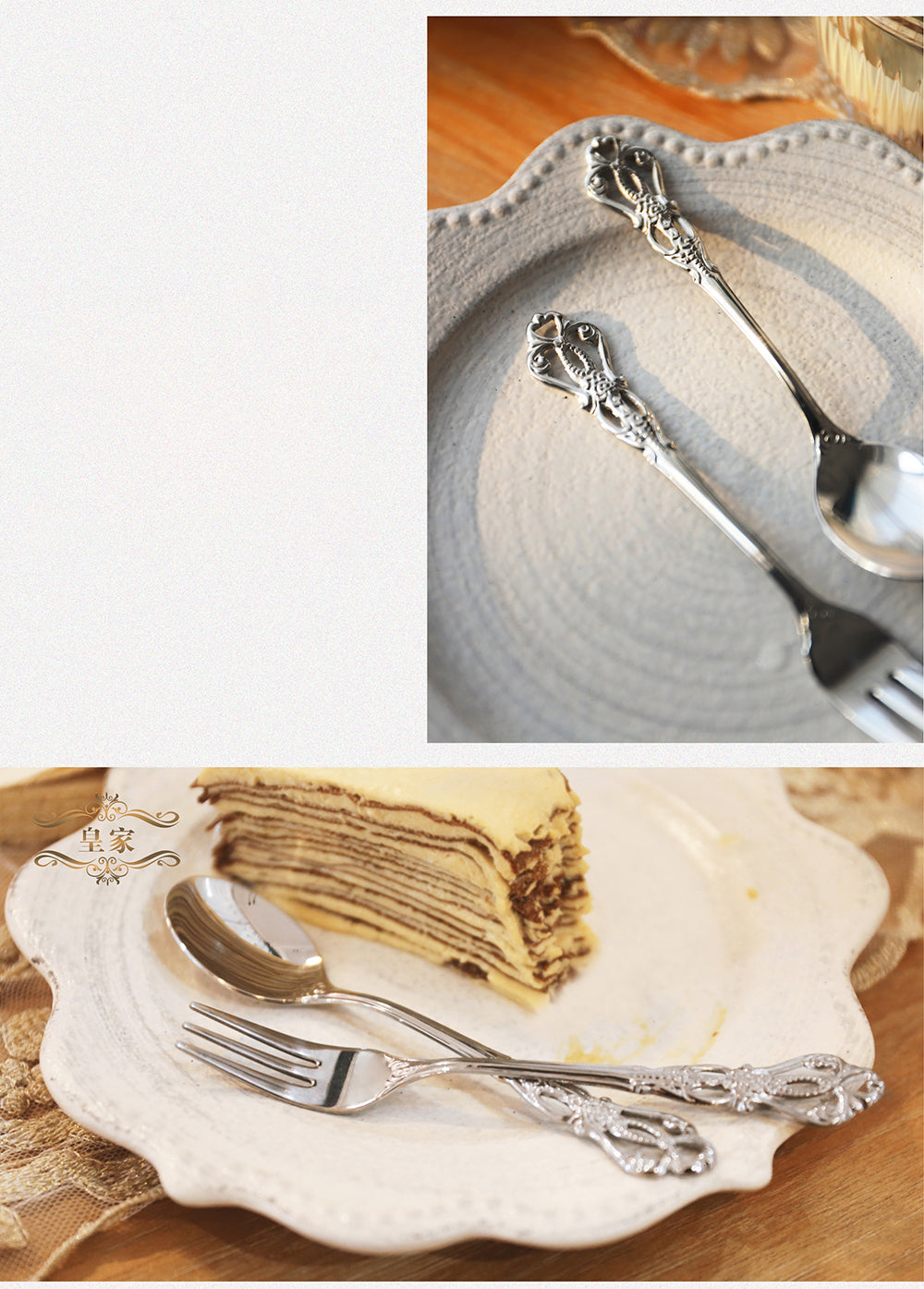 Stainless Steel Small Spoon Gold Royal Mini Spoon Fork for Dessert Coffee Fruit Tea Western Tableware Silverware Gift Home Docor