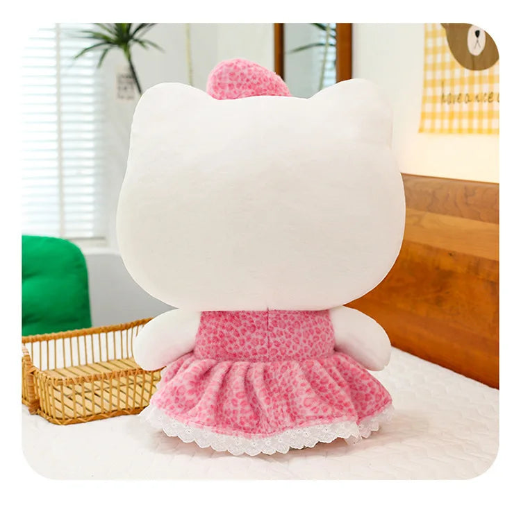 Sanrio 60cm Kawaii Print Hello Kitty Plush Toy Kt Cat Big Stuffed Doll Cartoon Cute Baby Kids Birthday Gift Room Decor
