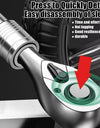 Telescopic Socket Ratchet Wrench for Automotive Repair Adjustable Head Ratchet Set 72 Tooth Quick Release Wrench Manual Tool