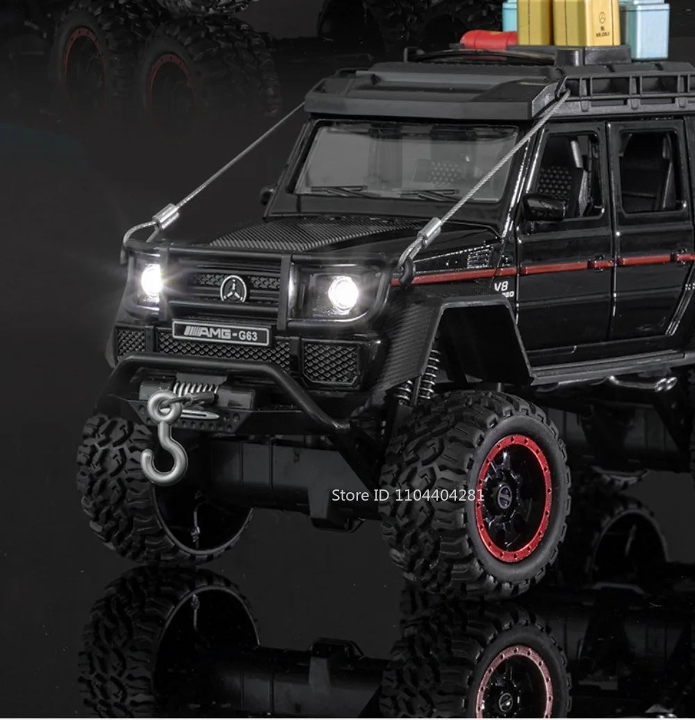 1:24 G63 G550 Diecast Alloy Miniature Model Toys Cars Sound Light Pull Back Doors Opened Off-road Vehicles Boys Birthday Present