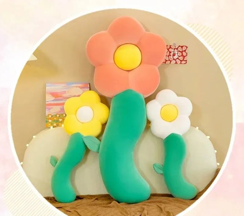 Long Sunflower Plush Body Pillow Cute Large Flower Stuffed Cushion Sofa Decorative Stuffed Body PillowBed Sleeping Back Cushion