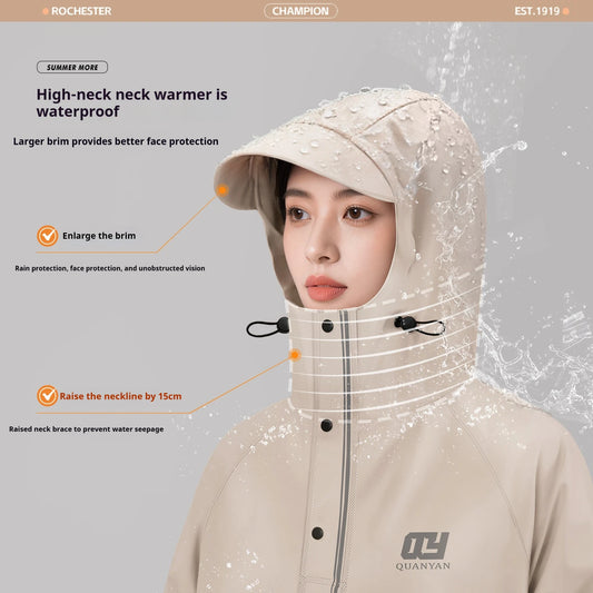 Full Length Waterproof Motorcycle Raincoat with Shoe Covers