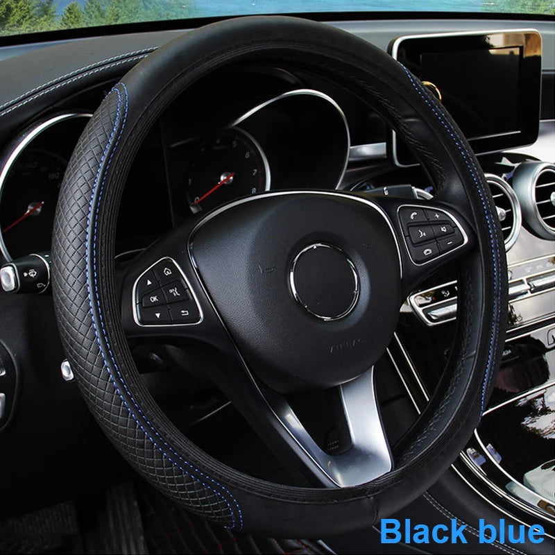 Universal Microfiber Leather Car Steering Wheel Cover 37CM 39CM