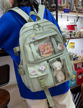Carton Cute Girl Backpack Classic Nylon Women School Bag Laptop Bag Backpack Large Capacity Travel Backpack