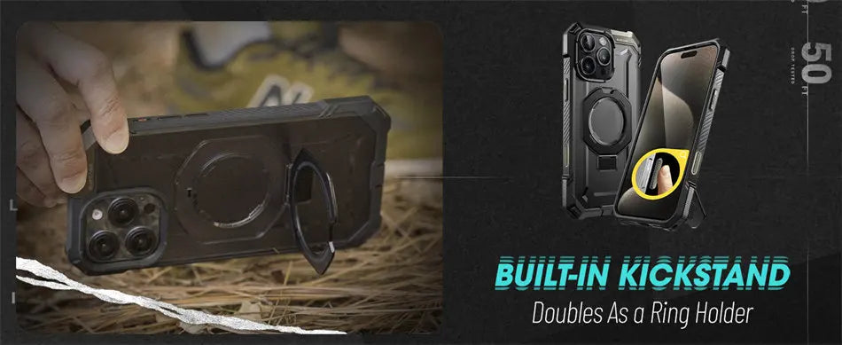 For iPhone 16 Pro Max Case with Camera Control Capture Button UB Grip Heavy Duty Rugged  Phone Case with Stand