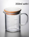 250/350/500/1000ml Glass Measuring Cup With Lid Heat-resistant With Scales Laboratory Beaker Handle Kitchen Measuring Mug