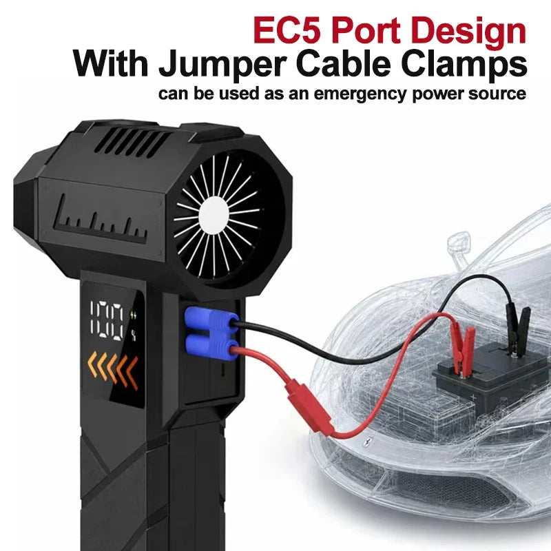 Super Powerful 2800000RPM Electric Jet Blower Cordless Compressed Air Vacuum Cleaner Car Emergency Power Supply