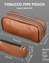 Leather Tobacco Pipe Bag Portable Multifunction Pu Leather Tobacco Smoking Pipe Case Smoking Tool Wood Tobacco pipe bag kit