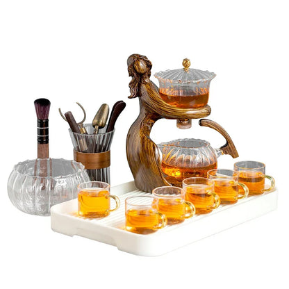 Heat-resistant Glass Teapot Holder Base Tea infusers Tea Ware Automatic Tea Set Tea Making  Kungfu Teapot Teacup