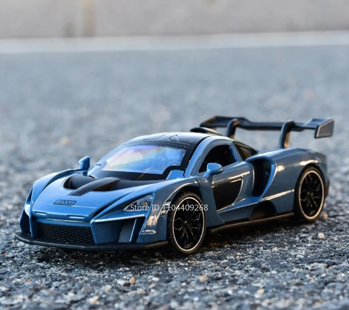 1:32 Scale Senna P1 Alloy Car Model Toy Simulation Sound Light Supercar Diecast Metal Vehicles Collection Birthday Gifts