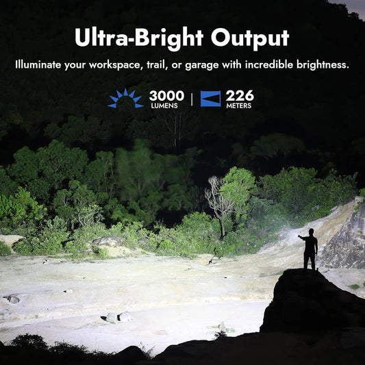 3000 Lumen Rechargeable Tactical LED Flashlight With Dual Way Charging