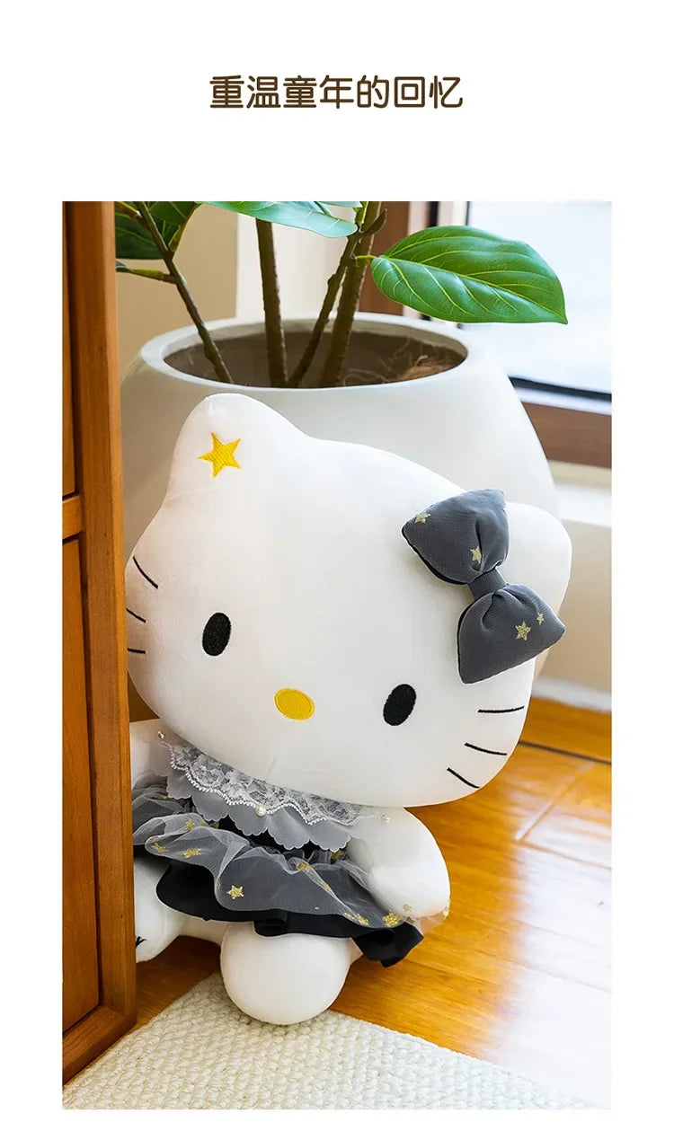 Black Gold Cat Character Plush Stuffed Doll Toy