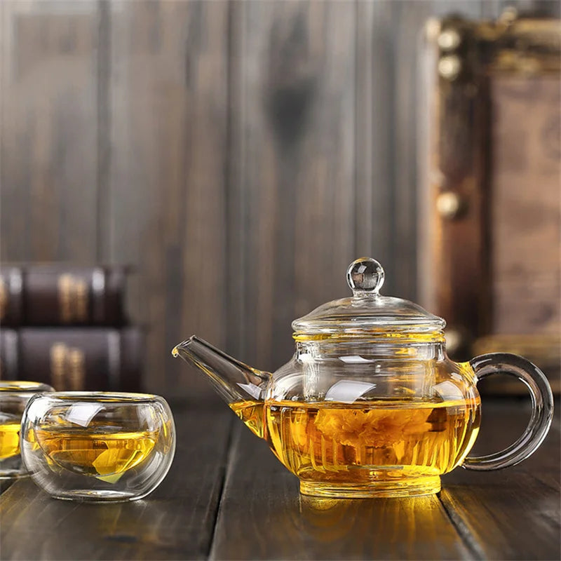 250ml Mini Glass Teapot with Filter for Kung Fu Tea