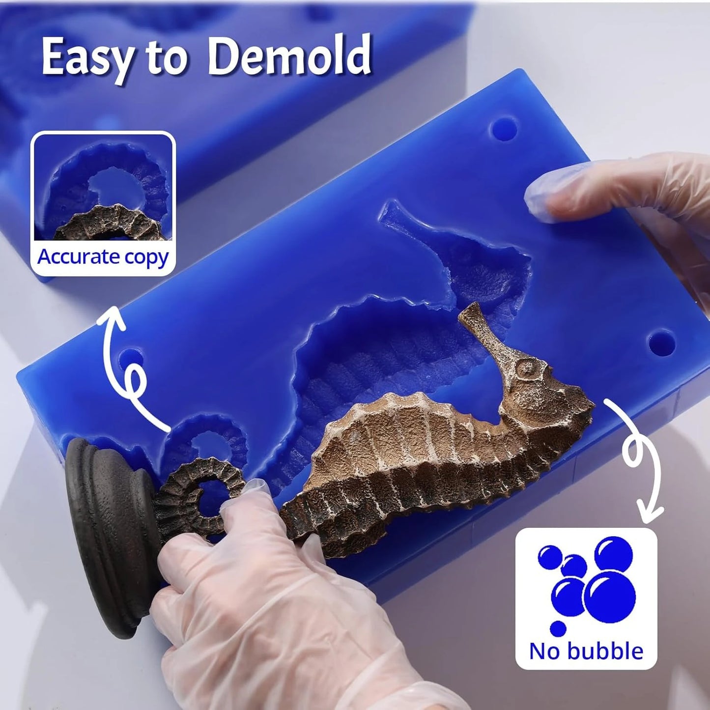 Silicone Mold Making Kit – Super Elastic Liquid Silicone Rubber, 3-Hour Fast Cure for Mold Making