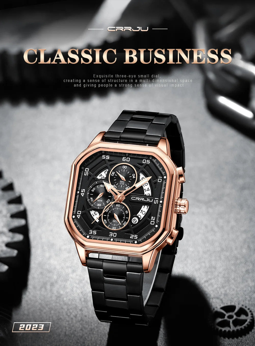 Men Watch Stainless Steel Chronograph Watches for Men Luxury Waterproof Date Analog Quartz Business Clock