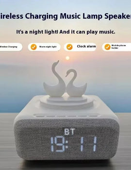 Wireless Bluetooth 5.0 Speaker Multi functional Mobile Wireless Charging Creative Swan Night Light Bluetooth Audio Player