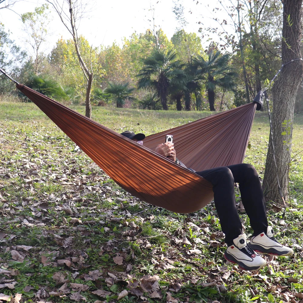 300x140cm Lightweight Portable Hammocks Camping Nylon Parachute Hammocks for Backpacking, Travel, Beach, Backyard, Hiking