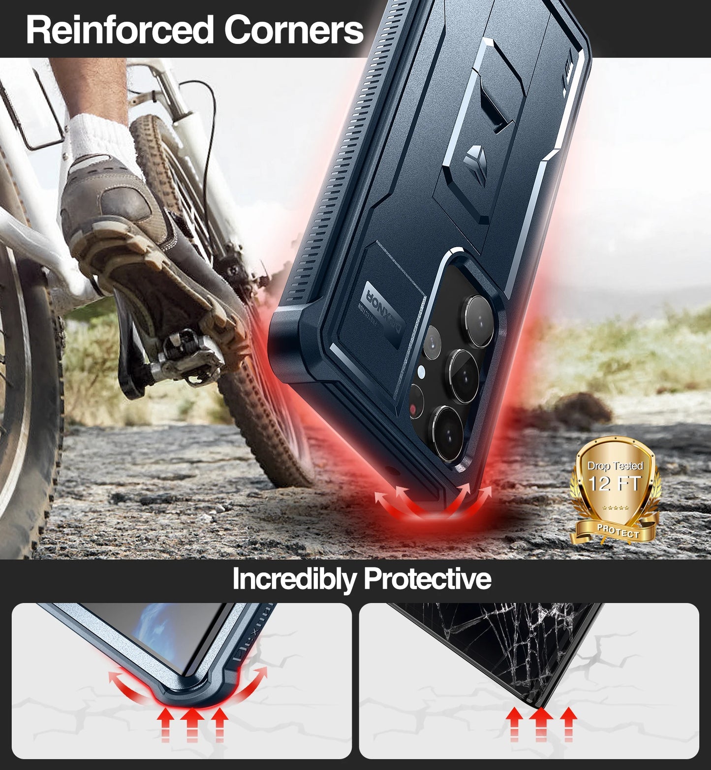 for Samsung Galaxy S23 Ultra Case Full Body Heavy Duty Military Grade Protection Built-in Screen Protector and Kickstand