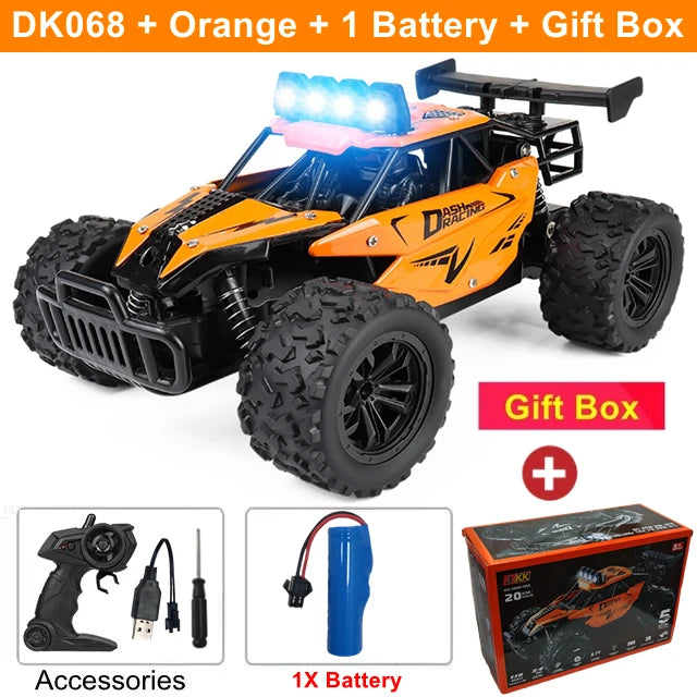 Remote Control Car RC Drift Racing 1:16 Vehicle Off Road Alloy 2.4G Radio High-Speed Trucks With LED Light Climbing Gift Toy
